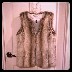 White House Black Market Fur Vest